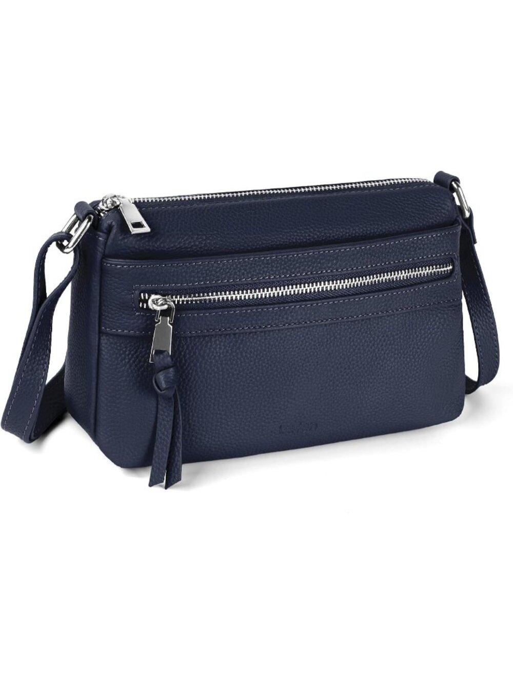 👜Women's Navy Blue Genuine Leather Multi Pocket Adjustable Straps Shoulder Bags